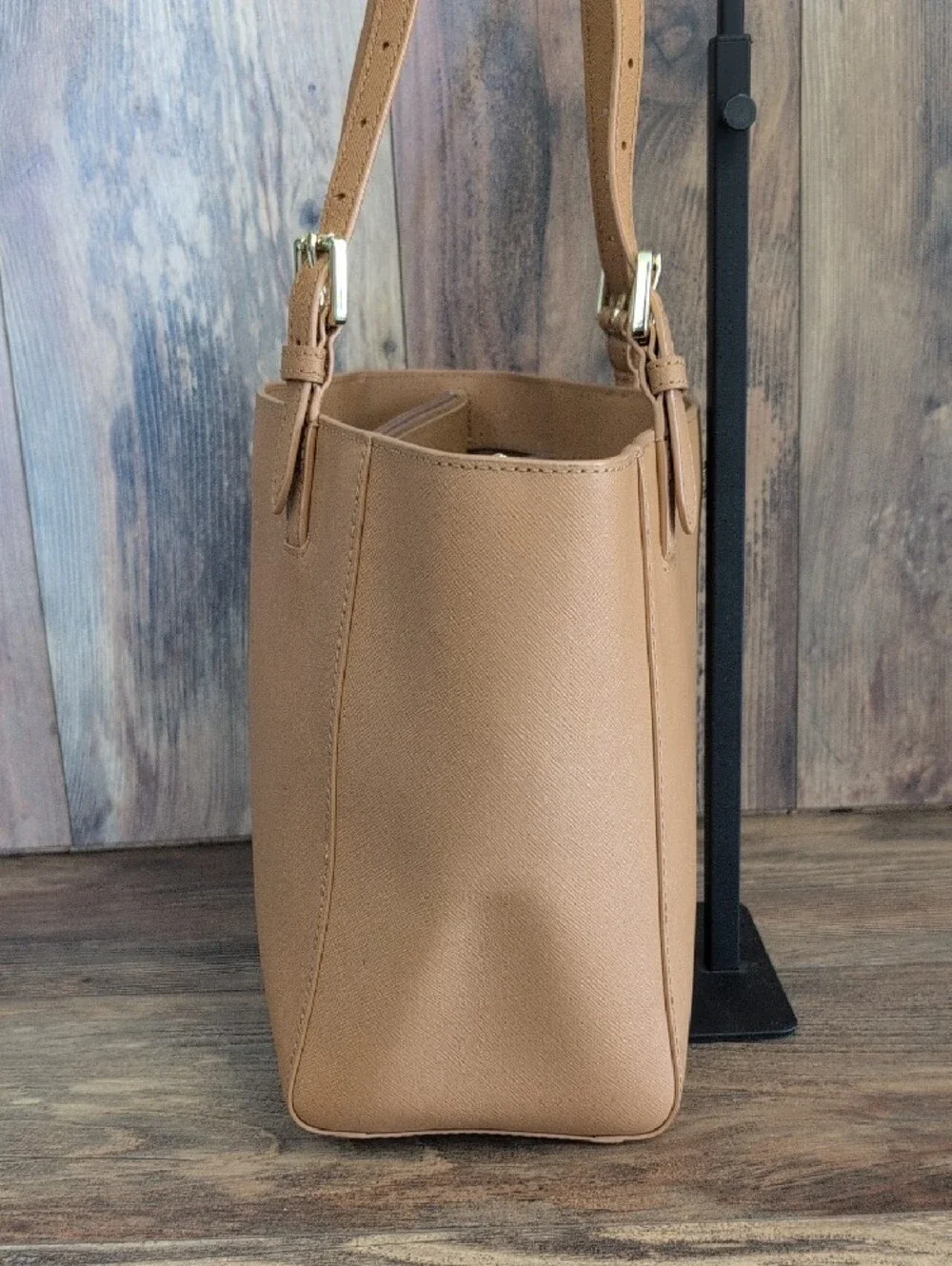 Tory Burch Camel Tan York Saffiano Cognac Leather Tote Shoulder Bag    M412